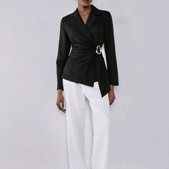 Metal Decor Casual Blazer - Picture 3 of 4